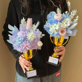 Load image into Gallery viewer, Golden Trophy Flower Arrangement Container