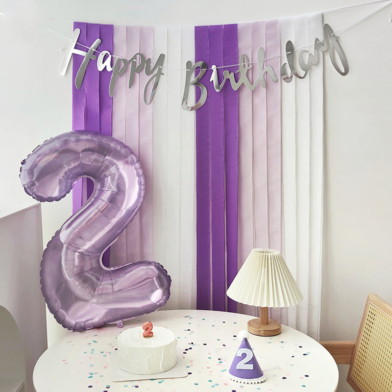 32 Inch Light Purple Crystal Number Balloon