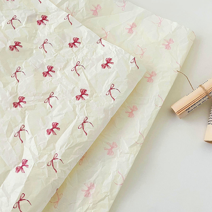 20ps Bow Printed Flower Tissue Paper (50x70cm)