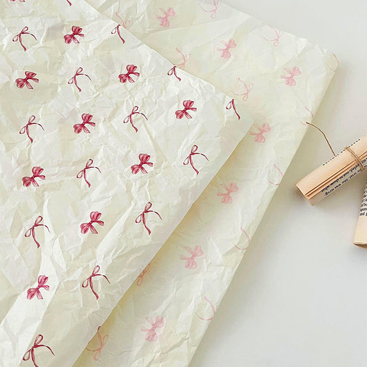 20ps Bow Printed Flower Tissue Paper (50x70cm)