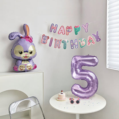 32 Inch Light Purple Crystal Number Balloon