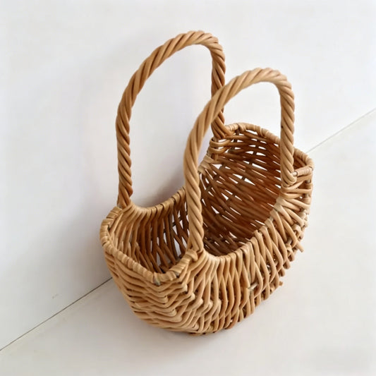Miniature Half-moon Rattan Basket