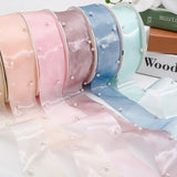 Load image into Gallery viewer, Pearl-Adorned Bouquet Wrap Ribbon (4cmx10Yd)