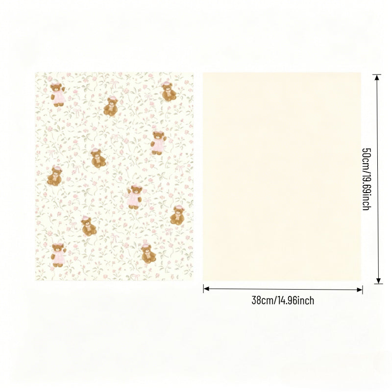 Bear Floral Bouquet Wrap Paper Pack 20 (15" x 20")