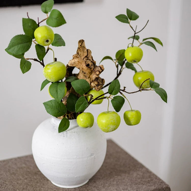 Branche de pomme verte artificielle toucher réel