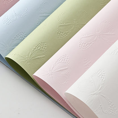 10pcs Butterfly Embossed Floral Wrap Paper (58x58cm)