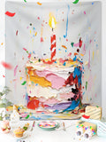 Load image into Gallery viewer, Birthday Cake Backdrop for Birthday Party (150x120cm)