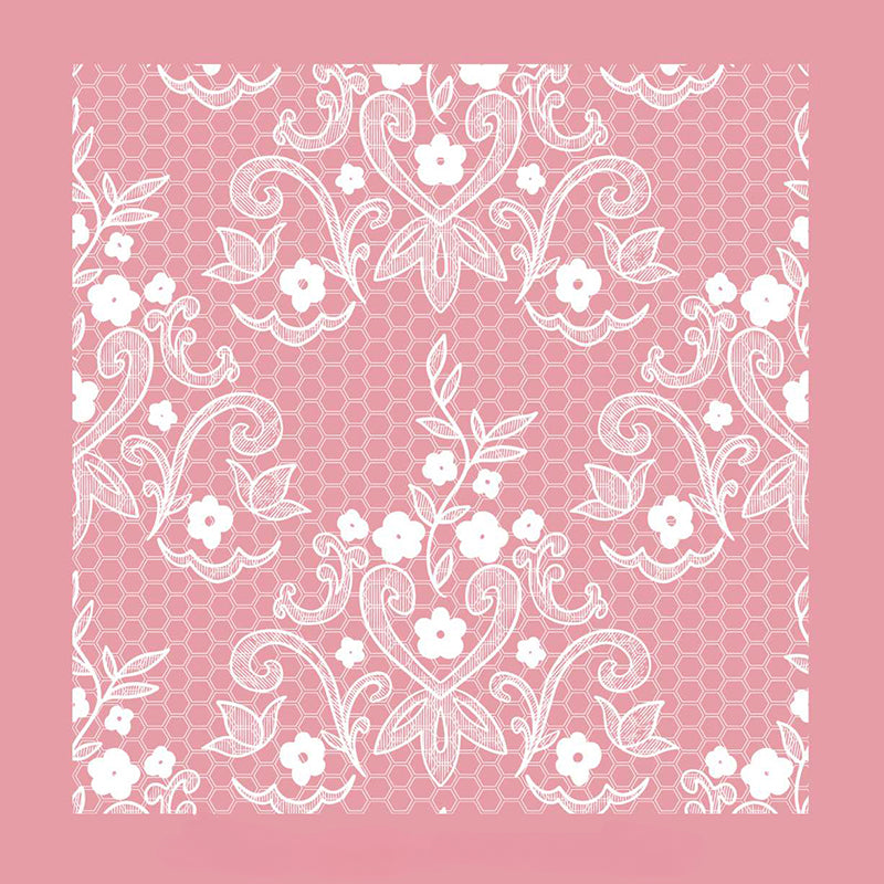 White Lace Print Cello Wrap Paper Pack 20 (58x58cm)