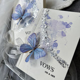 Load image into Gallery viewer, Glitter Blue Butterfly Vows Cards (Set of 2)