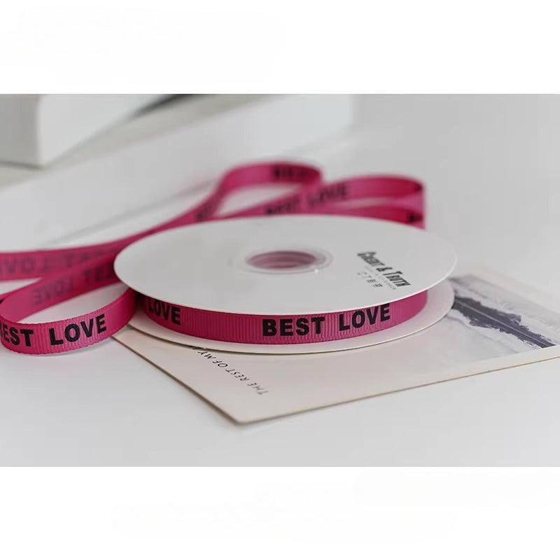 Ruban gros-grain BEST LOVE (1 cm x 22 m)
