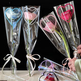 Load image into Gallery viewer, 50pcs LOVE Heart Clear Single Rose Sleeves