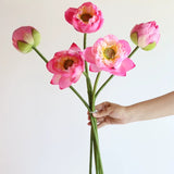 Load image into Gallery viewer, Artificial Pink Lotus Flower Stem