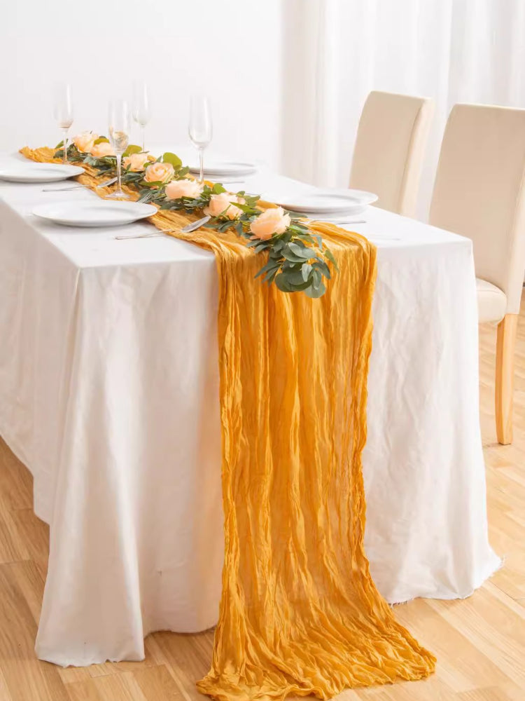 Pleated Table Runner Cloth for Weddings
