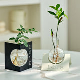 Load image into Gallery viewer, Clear Glass Hydro Vase with Metal Stand