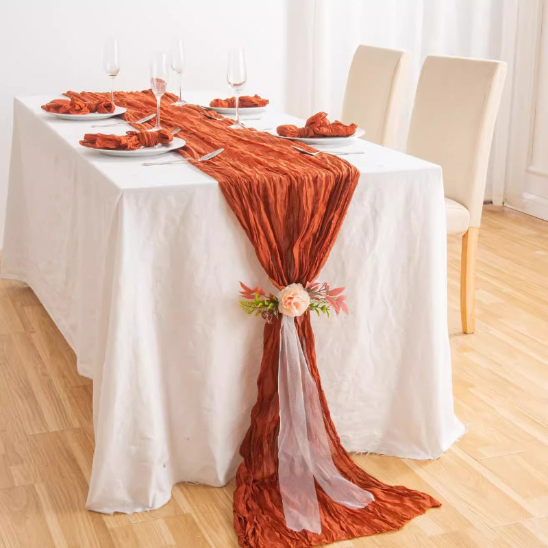 Pleated Table Runner Cloth for Weddings