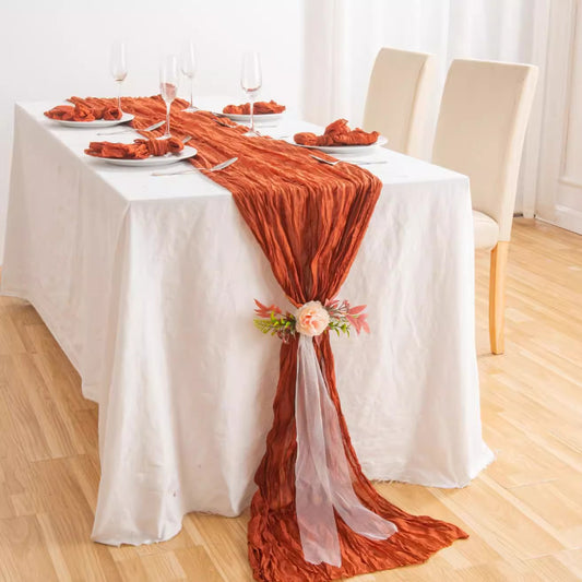 Pleated Table Runner Cloth for Weddings