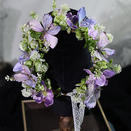 Lavender Butterfly Flower Crown