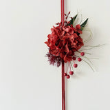 Load image into Gallery viewer, Preserved Red Hydrangea Boutonniere &amp; Corsage