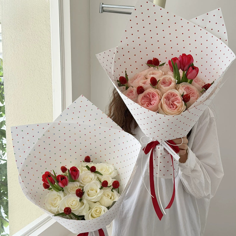 Polka Dot Bouquet Packaging Paper Pack 20 (15" x 20")