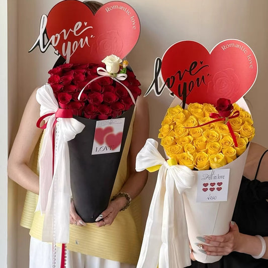 10 feuilles de papier d'emballage pour bouquet de roses pour la Saint-Valentin
