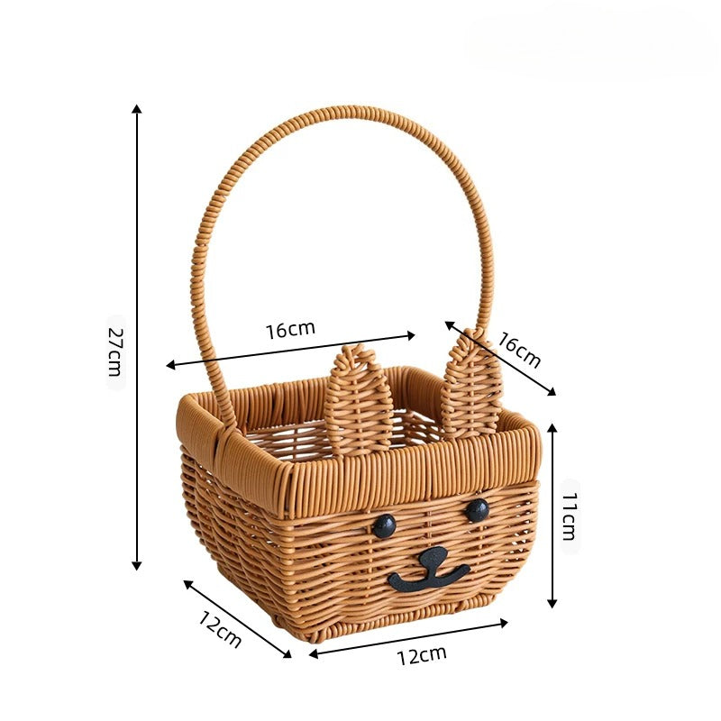 Bunny Face Wicker Basket Set of 2