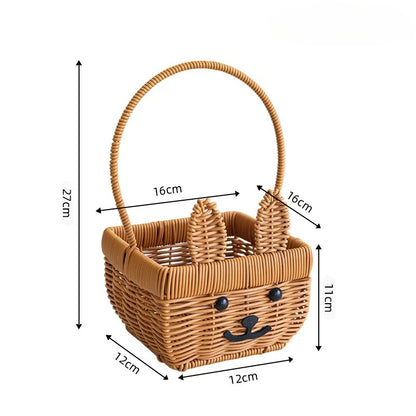 Bunny Face Wicker Basket Set of 2