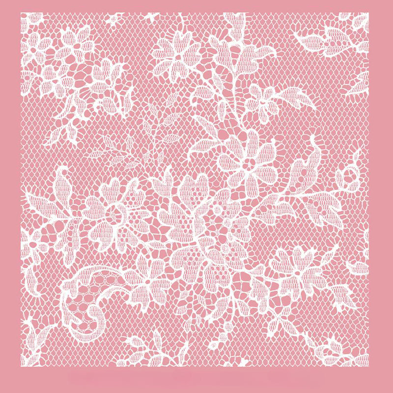White Lace Print Cello Wrap Paper Pack 20 (58x58cm)