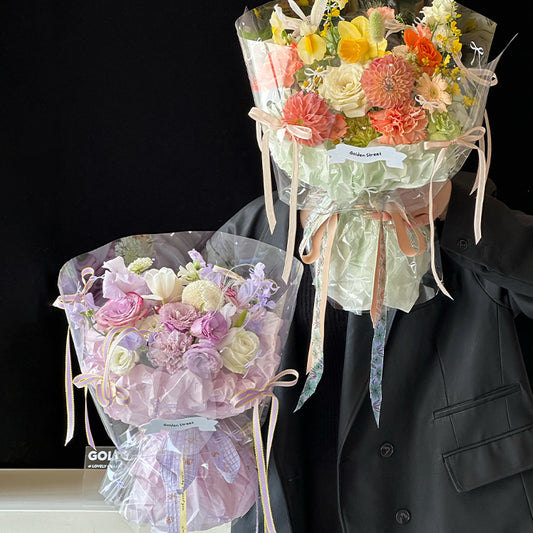 20pcs Bow Printed Clear Cellophane Wrap (57x57cm)