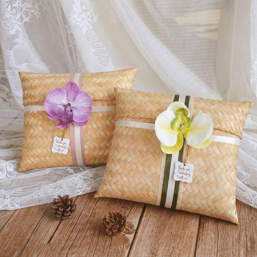 Small Square Hand-Woven Bamboo Gift Box