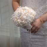 Load image into Gallery viewer, Satin Rose Bridal Bouquet with Butterfly