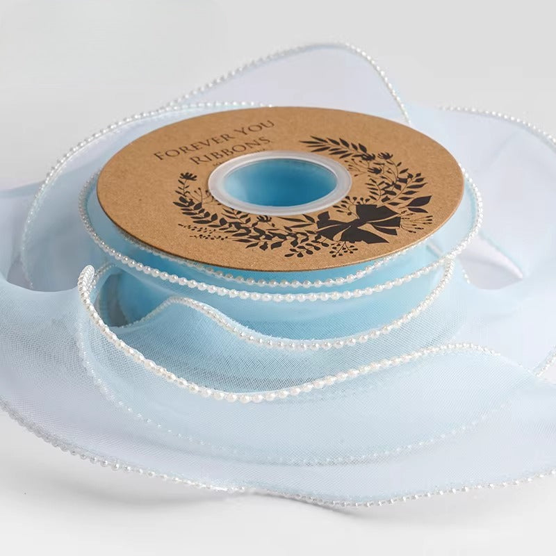 Pearl-edged Ruffled Wave Ribbon (4cmx5Yd)