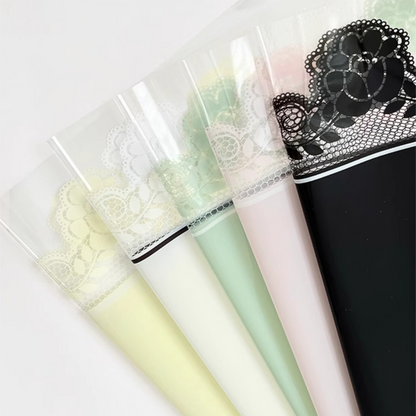 20pcs Lace Bordered Cellophane Wrap (57x57cm)