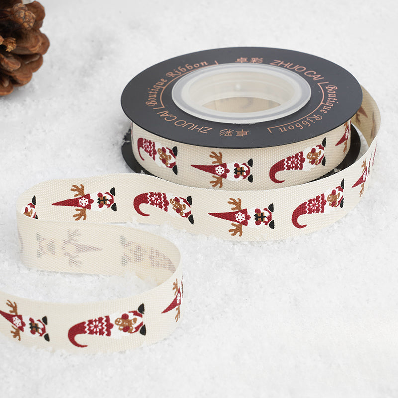 Reindeer Gingerbread Man Christmas Ribbon (16mmx10Yd)