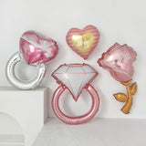 Load image into Gallery viewer, Diamond Ring Rose Heart Valentine&#39;s Day Balloon