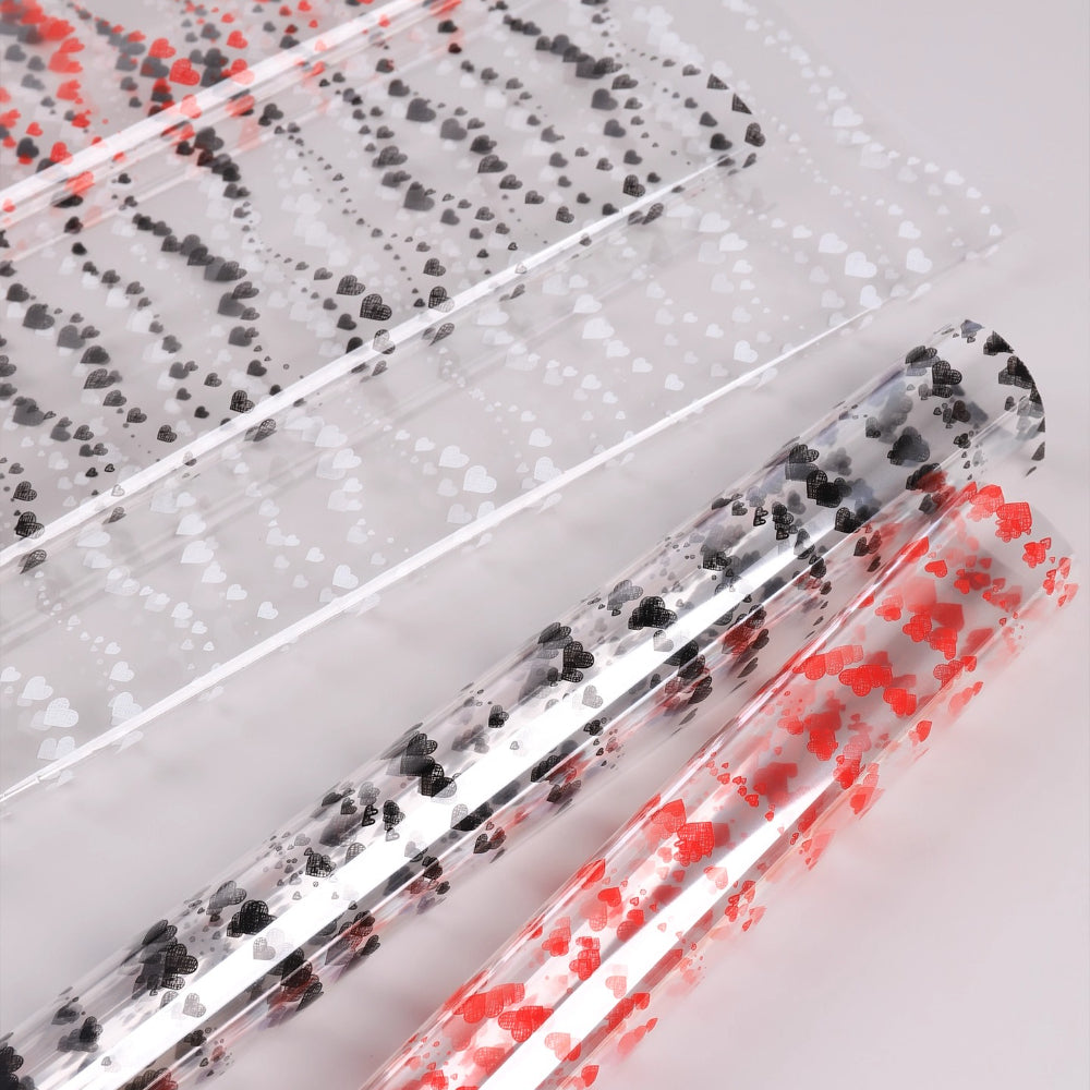 20pcs Heart Wave Cellophane Wrap (57x57cm)