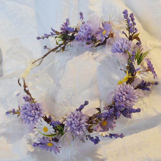 Daisy Floral Wreath Bridal Headpiece