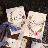 Load image into Gallery viewer, Real Dried Pressed Flower Wedding Vow Cards (Set of 2)