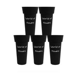 Load image into Gallery viewer, White Black Plastic Flower Buckets Pack 5