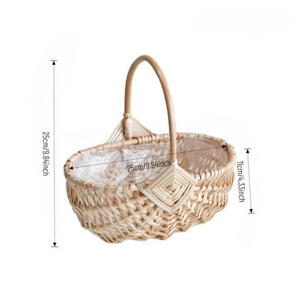 Oval Wicker Flower Basket with Liner Set of 2