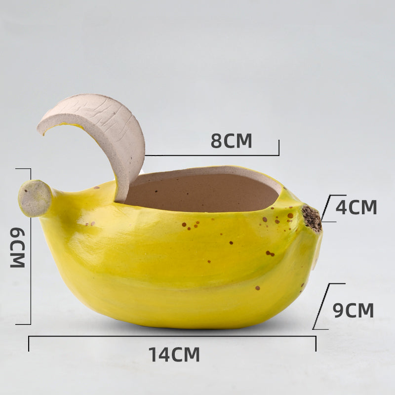 9cm ceramic plant pot Cute Banana Mini Ceramic Plant Pot – Floral Supplies Store