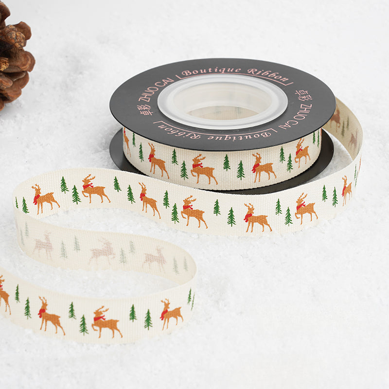 Reindeer Gingerbread Man Christmas Ribbon (16mmx10Yd)