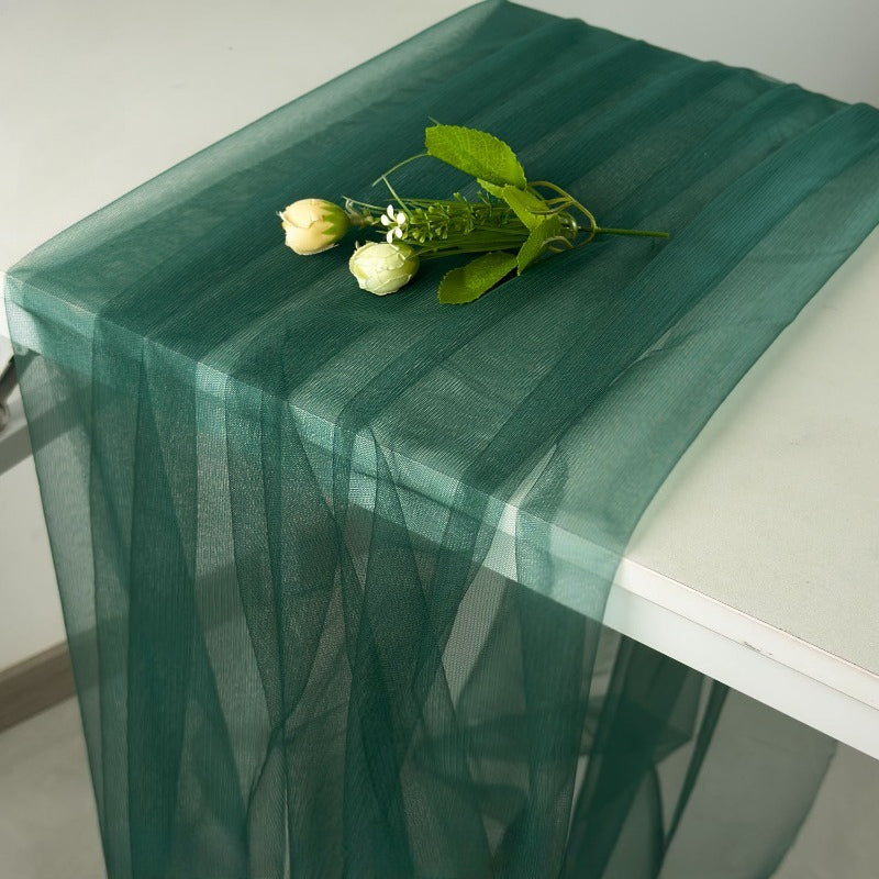 Green Tulle Mesh Fabric for Weddings Events