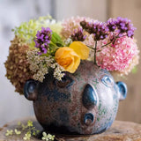 Load image into Gallery viewer, Distressed Vintage Artistic Ceramic Face Vase