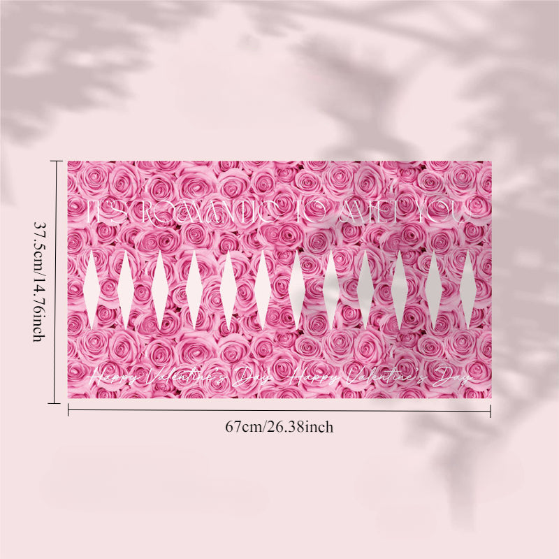 8pcs Pink Rose Print Bouquet Holder Paper