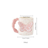 Load image into Gallery viewer, Pink 3D Butterfly Ceramic Coffee Mug