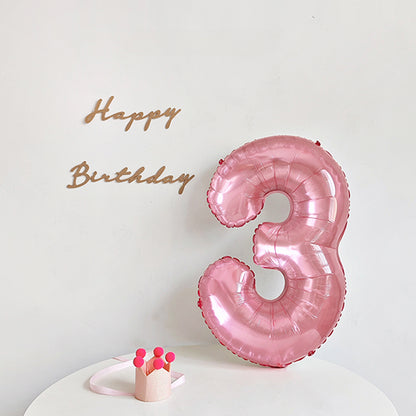 Ballon en aluminium chiffre en cristal rose de 32 pouces