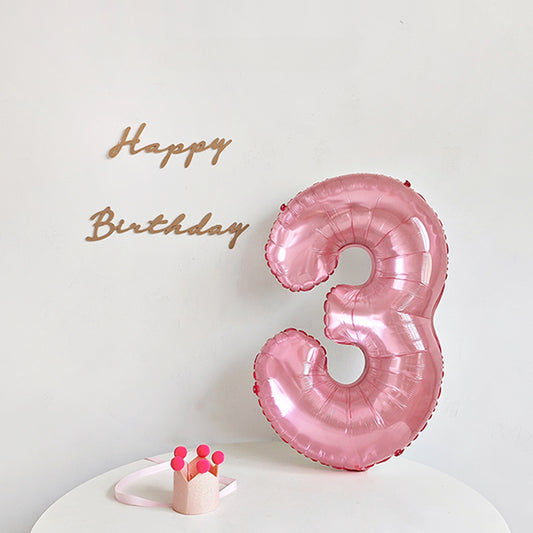 32 Inch Pink Crystal Number Foil Balloon