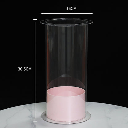 Transparent Acrylic Cylindrical Floral Gift Box