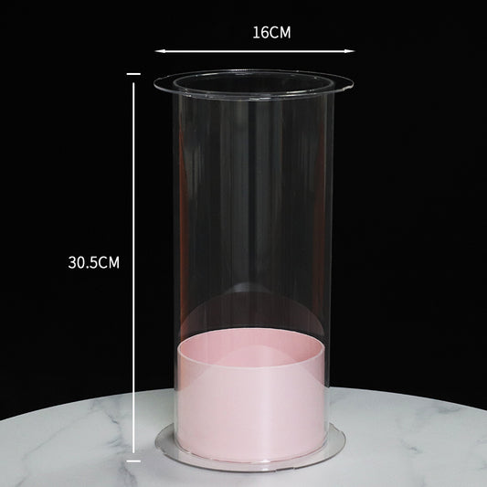 Transparent Acrylic Cylindrical Floral Gift Box