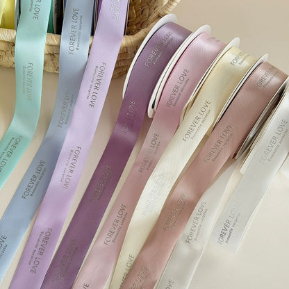 "Forever Love" Printed Satin Ribbon (25mm x 20Yd)